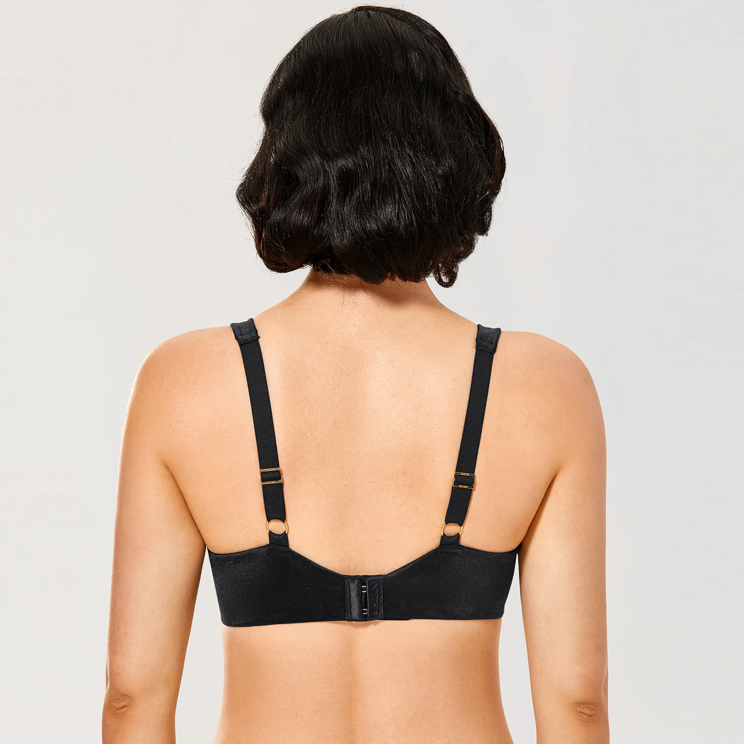 DELIMIRA Women's Seamless Full Coverage Floral Underwire Unpadded Plus Size Minimizer Bra