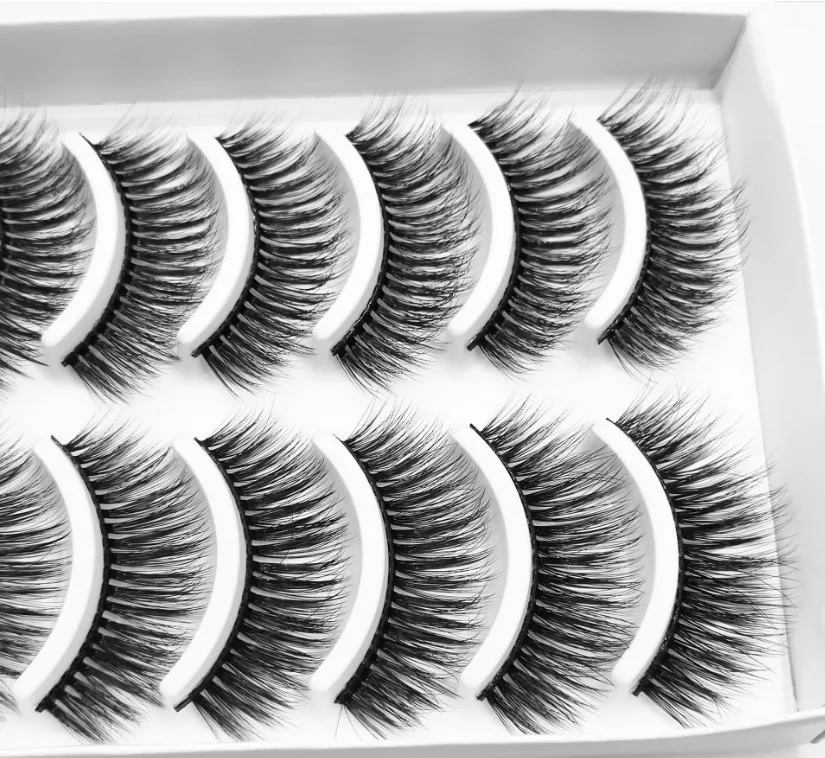 Натуральные накладные Искусственные ресницы 10 пар длинный макияж 3 D норковые для