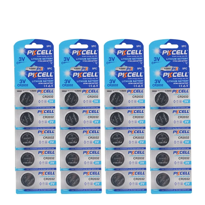 

40PCS PKCELL CR2032 3v button batteries BR2032 DL2032 ECR2032 Cell Coin Lithium Battery 3V CR 2032 pilepilas Batteries