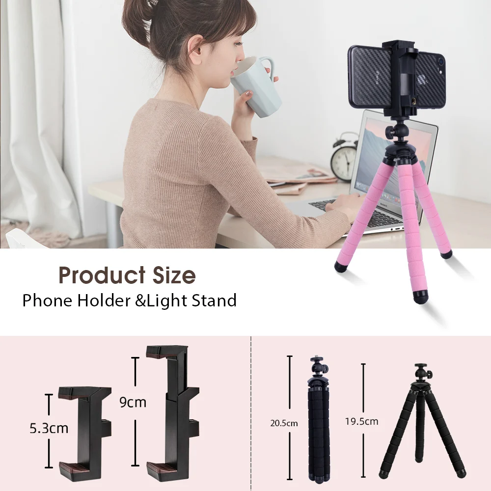 Портативный штатив для телефона гибкий мини с дистанционным управлением по Bluetooth