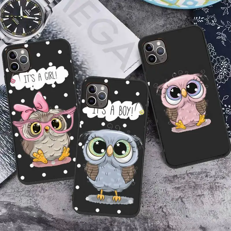 

cute Owl Lover Cartoon Phone Case for iPhone 7 8 11 12 Pro X XS XR Samsung A S 6 7 9 10 51 70 mobile bags