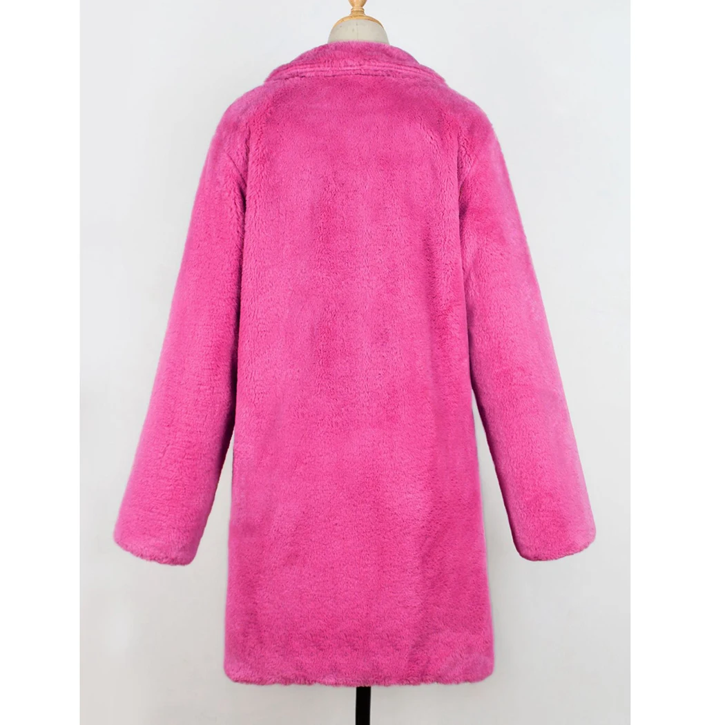 Большие размеры 3xl Длинные Плюшевые пальто из искусственного меха 2019 зимний