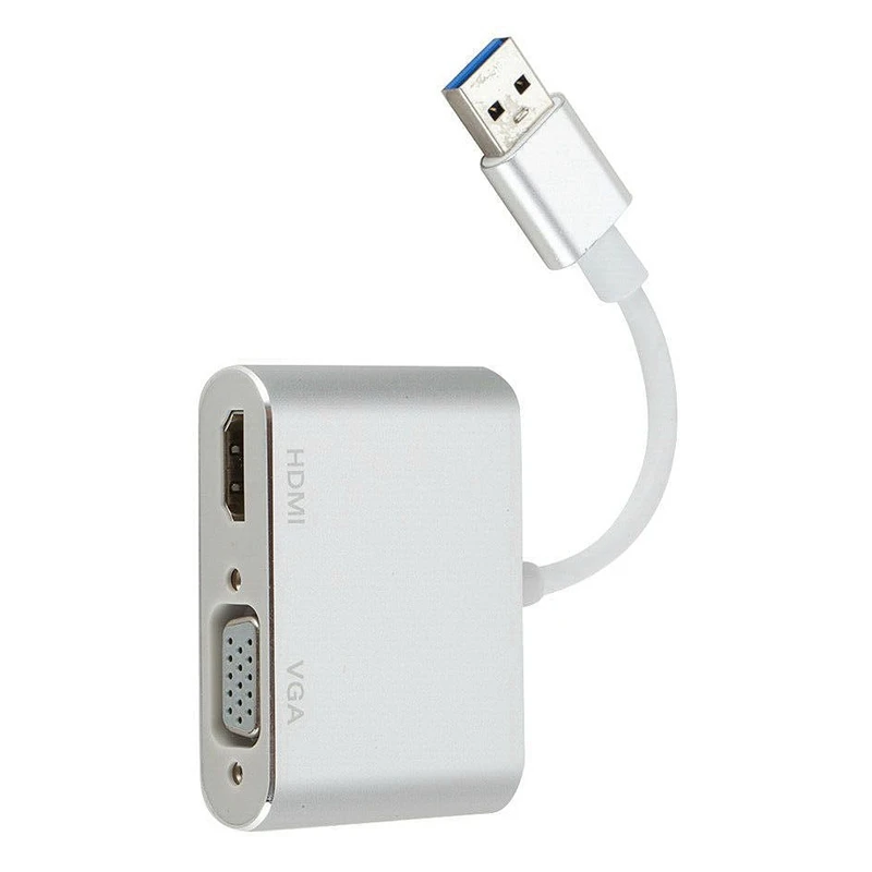 USB 3 0 2 к HDMI VGA HD ТВ адаптер кабель внешняя карта изображения конвертер серебро |