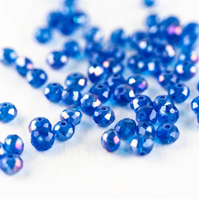 Стеклянные бусины для ожерелий браслетов и сережек 4*6 мм 50 шт.|Бусины| |