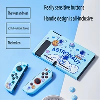 switch astronaut split protective shell for nintend switch console tpu host anti fall case printing shell for ns accessories