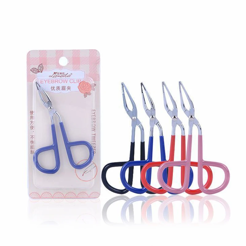 Portable Trimming Eyebrow Tweezer Stainless Steel Clip Makeup Tools Random Color* | Красота и здоровье