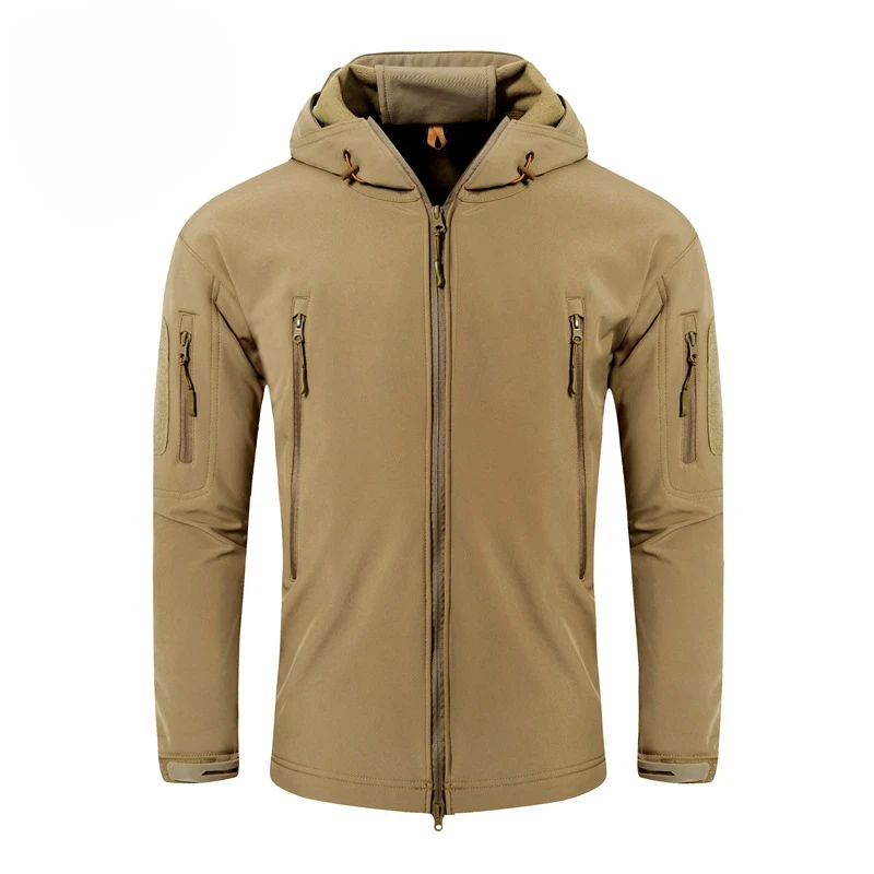 Men Woodland Digital Camouflage Jackets Outdoor Waterproof Windproof Coats Military Warm Fleece Tactical Softshell Jacket