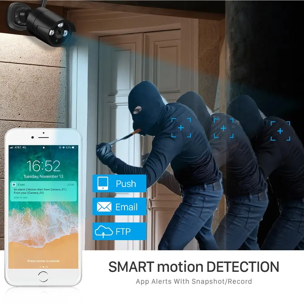2MP Беспроводная ip-камера 1080P HD ночного видения уличная Wifi камера IP Onvif TF карта