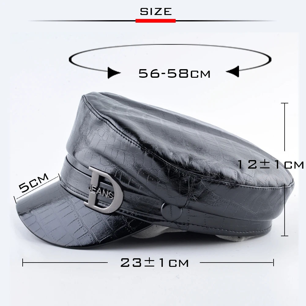 Кожа крокодила кепки женские с крокодиловым узором ПУ плоский берет фуражка