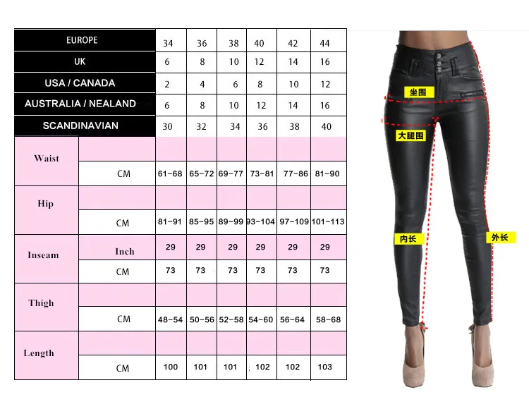 

Big Plus Size PU Leather Pants Women Hip Push Up Black Sexy Female Stretch Leggings Jegging Casual Skinny Pencil Pants
