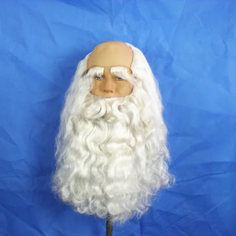 Парик Санта Клауса и Борода из искусственных волос короткой длины Косплэй парики для Для мужчин белый парик, заколки, заколки для волос, трессы, заколки аксессуары Санта борода для Рождественский подарок