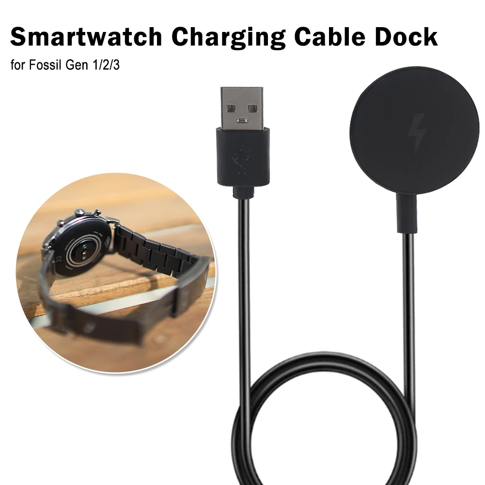 

ABS Smartwatch Charging Cable Dock for Fossil Gen 1/2/3 Watch Charger USB Stand 500-700mA 1m/39.37 in USB Port Smartwatches