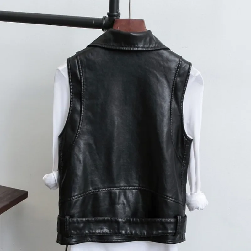 Корейская байкерская куртка Ретро Стильные модели с ремнем Casaco Feminino жилет для