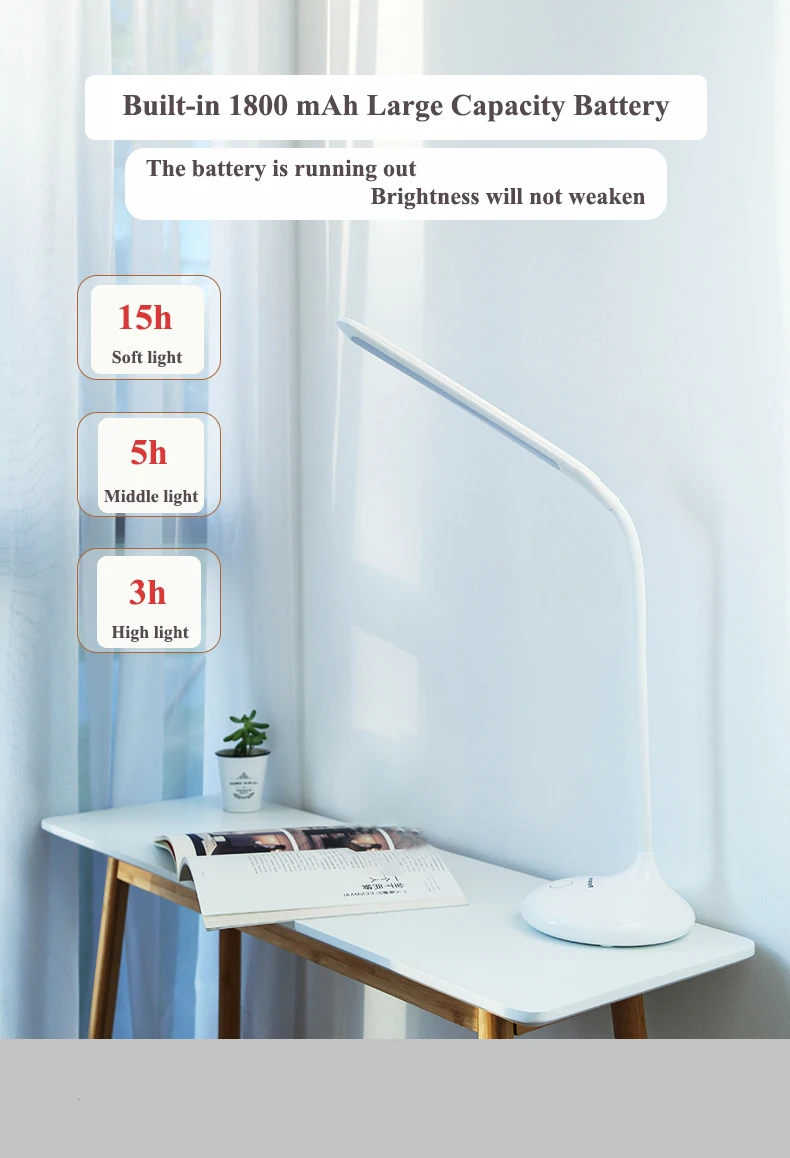 Panasonic Гибкая Настольная лампа для детей чтения студентов сенсорный