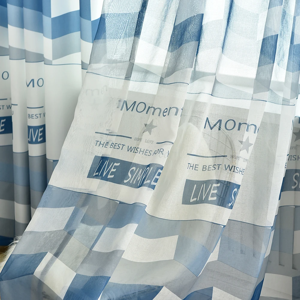 NAPEARL 1 шт. полуштора для гостиной украшение окон геометрический дизайн Письмо