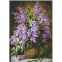 lilac flowers patterns counted cross stitch 11ct 14ct 18ct diy chinese cross stitch kits embroidery needlework sets home decor