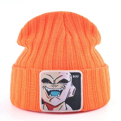 MAJIN BUU зимняя шапка для мужчин дракон вязаная шапочка с помпонами шапка s Женская Skullies Beanies для мужчин вязанная шапка с вышивкой унисекс теплые шапки Gorro - Цвет: Оранжевый