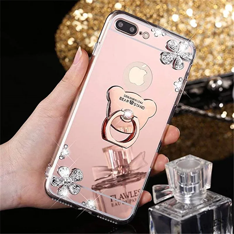 Зеркальный Чехол держатель для телефона Huawei Y7 prime y6 2019 v10 6c 9 lite P Smart Plus Coque honor 10 P9 PLUS
