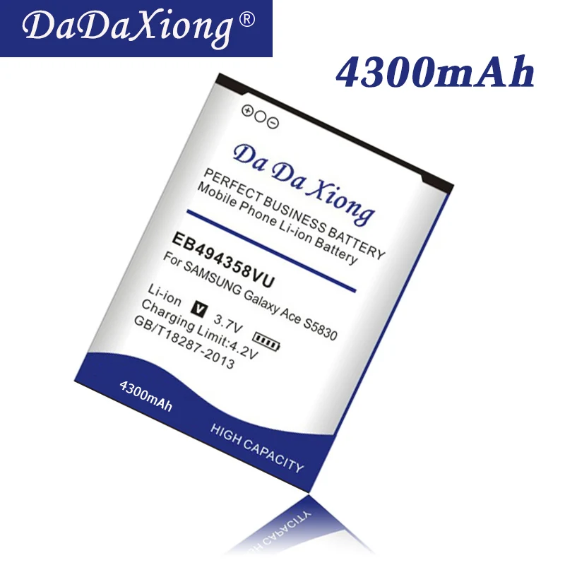 Аккумулятор EB494358VU 4300 мАч для Samsung Galaxy Ace 5830 S6802 B7510 i569 i579 i619 S5660 S5670 S5830I S5838 S6102 S6108