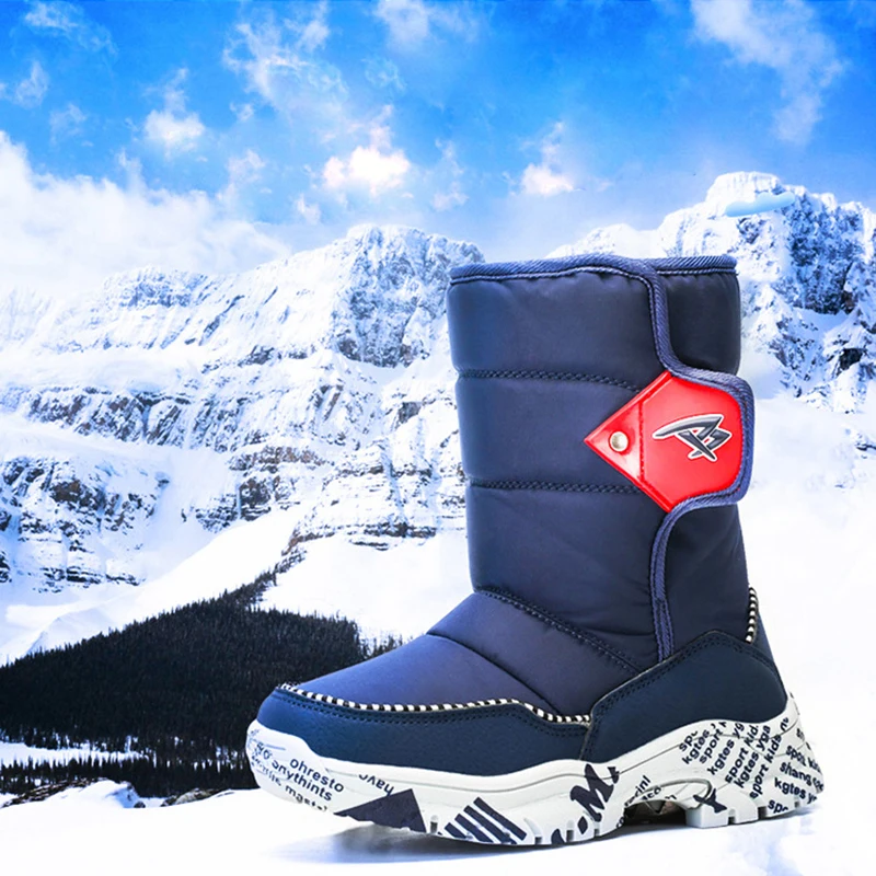 Теплые зимние ботинки для мальчиков и девочек нескользящая удобная детская