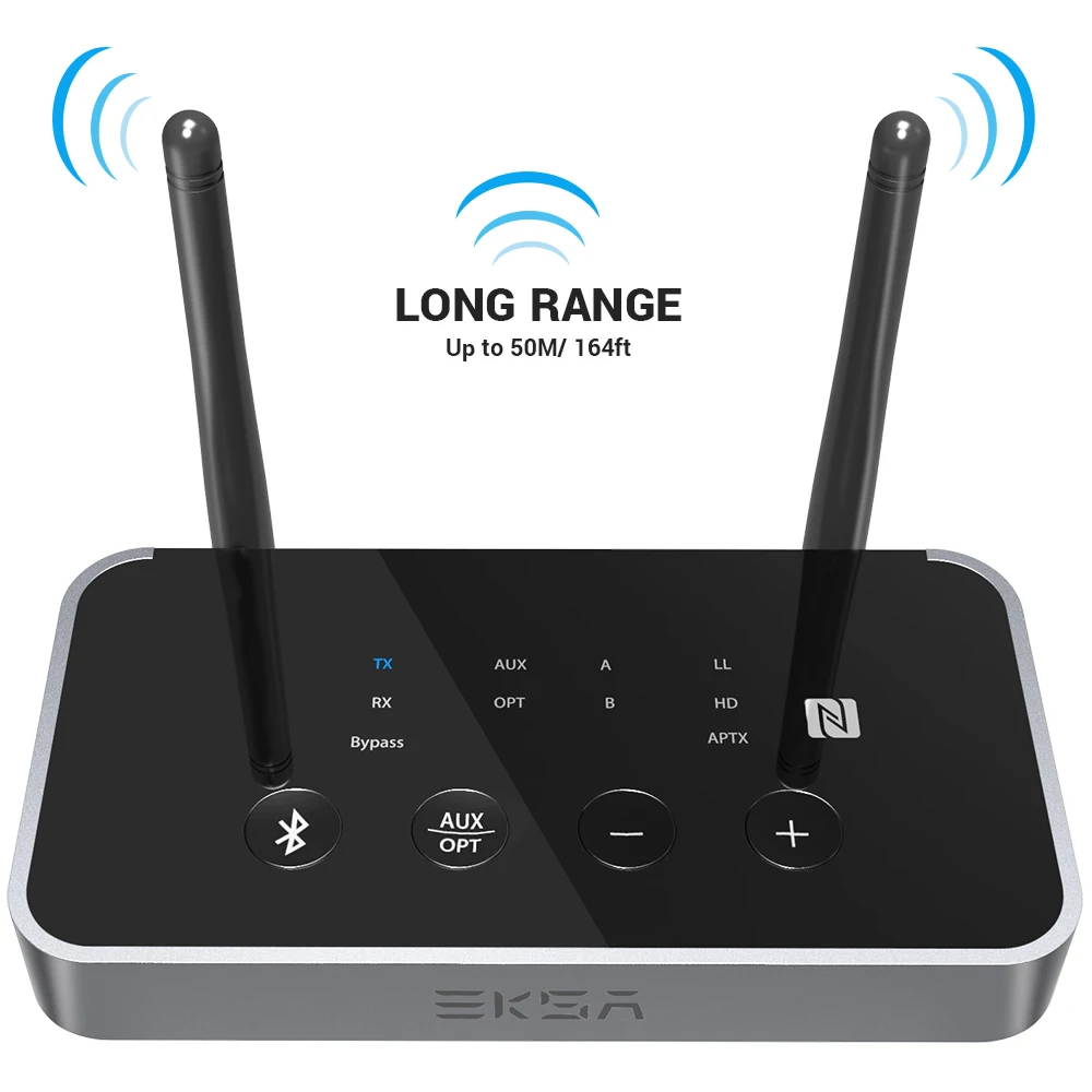 EKSA Bluetooth V5.0 3 в 1 аудио передатчик приемник низкая задержка Bluetooth адаптер оптический/3,5 мм AUX/SPDIF для ТВ наушников