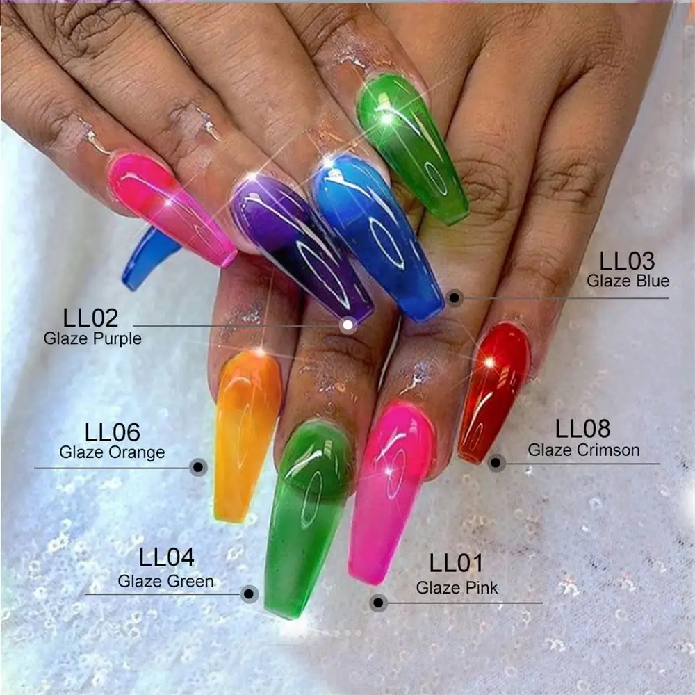 Новый Опаловый стеклянный лак для ногтей Желейный Янтарный гель Радужный