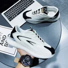 Новинка осени 2021, мужские повседневные легкие износостойкие туфли, уличные туфли на плоской подошве, Нескользящие дышащие, искусственная кожа 44