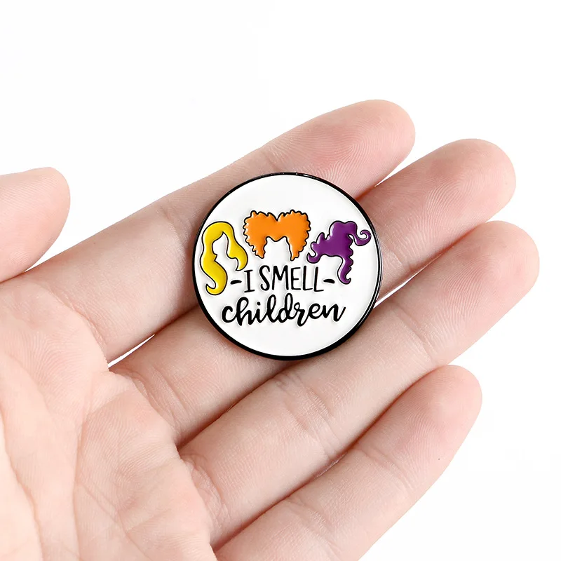 Я запах дети эмаль на булавке покус 90-х Хэллоуин комедии ведьма Love You To круглый