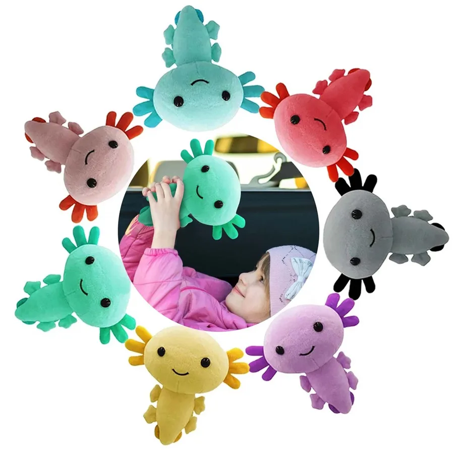

20cm Kawaii Axolotl Plush Toy Cartoon Cute Animal Stuffed Plushie Doll For Kids Birthday Christmas Halloween Gifts
