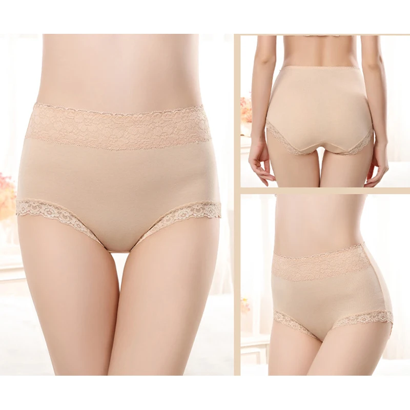 Нижнее белье женское хлопчатобумажное с высокой талией 2 шт./лот дышащие трусики