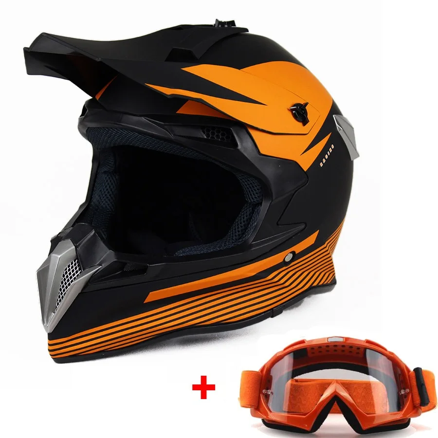 Matt CLEAR GLASS Upbike moto rcross ATV Dirt bike горнолыжный шлем capacete da moto cicleta cascos moto rcycle защитные шестерни moto шлем+ очки - Цвет: Matt CLEAR GLASS