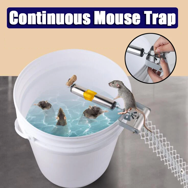 

Stainless Steel Household Auto Mouse Traps Pest Mice Control Rodent Bait Killer Rolling Stick Rat Catcher Mousetrap