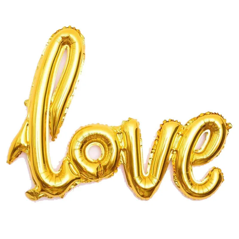 love gold 16 дюймов золотистые воздушные шары из фольги с надписью «Любовь» в форме сердца/воздушные шары висит розовой мишкой подарок для Обручение Свадебные украшения День Святого Валентина Декор - Цвет: love gold