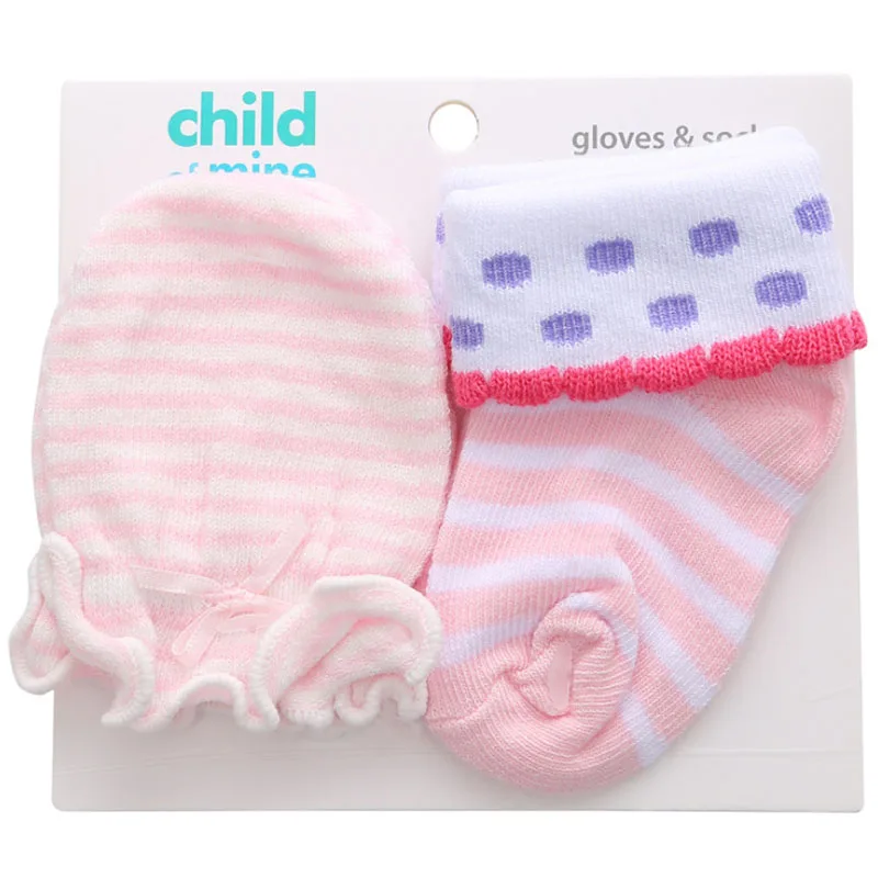 newborn lace socks + gloves gift set cotton baby 2 pairs/lot 0-1 year birthday girl cute princess dress sock |