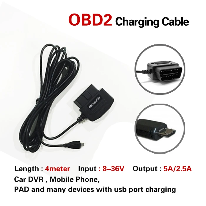 Новый OBD2 к USB Micro или мини разъем OBD 2 16pin OBDII автомобильное зарядное устройство