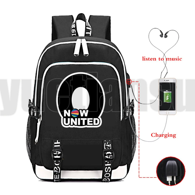 

Now United USB Backpack Men Teenager School Bag Women UN Team Travel Rucksack Large Mochila Anime Now United - Better Album