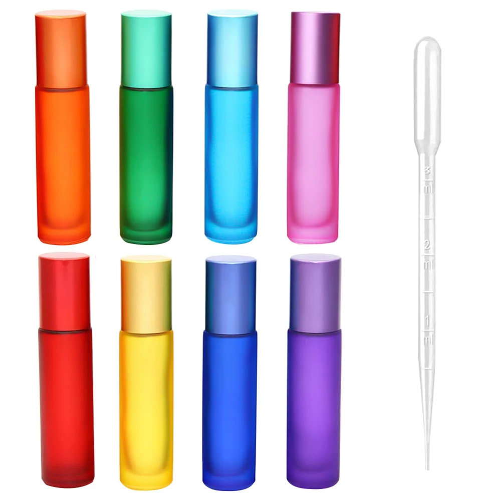 

1 Set of 10ml Essential Oil Roller Bottles Portable Colorful Roller Bottles