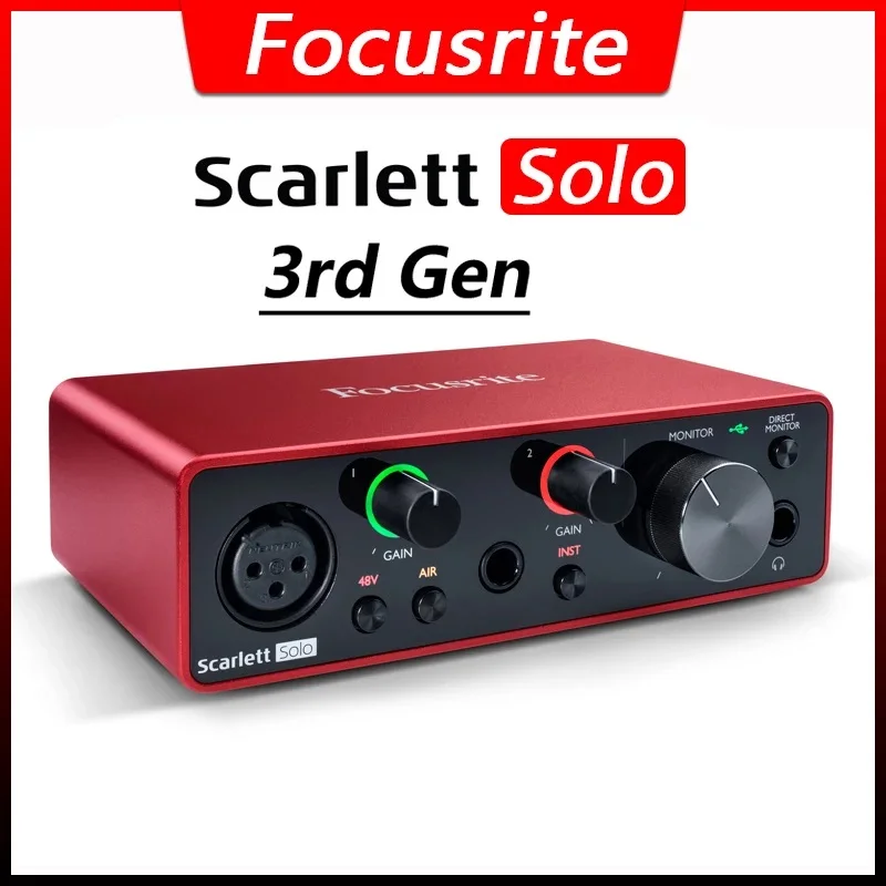 Аудио-Интерфейс Focusrite Scarlett Solo 3rd Gen усилитель для наушников звуковая карта записи