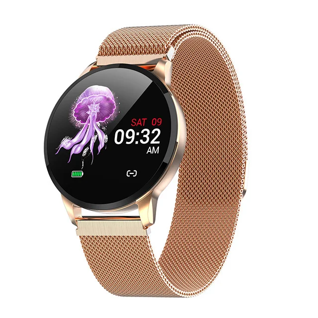 Rose Gold Желе расческа Смарт-часы Для мужчин Для женщин Сталь ремешок наручные часы bluetooth шагомер сенсорный интеллигентая(ый) Спортивные умные часы фитнес-трекер - Цвет: Rose Gold