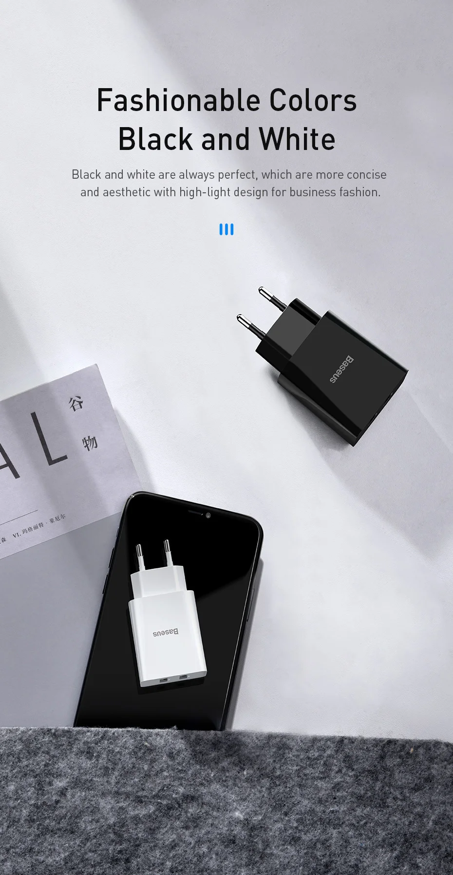 Baseus Dual USB зарядное устройство для iPhone 11 Pro Max X 8 6 быстрое зарядное устройство для samsung S9 Xiaomi Mi 8 huawei mate 30 зарядное устройство для мобильного телефона