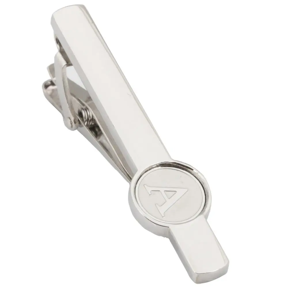 Модный Стильный серебряный зажим для галстука с одной буквой мужчин галстук