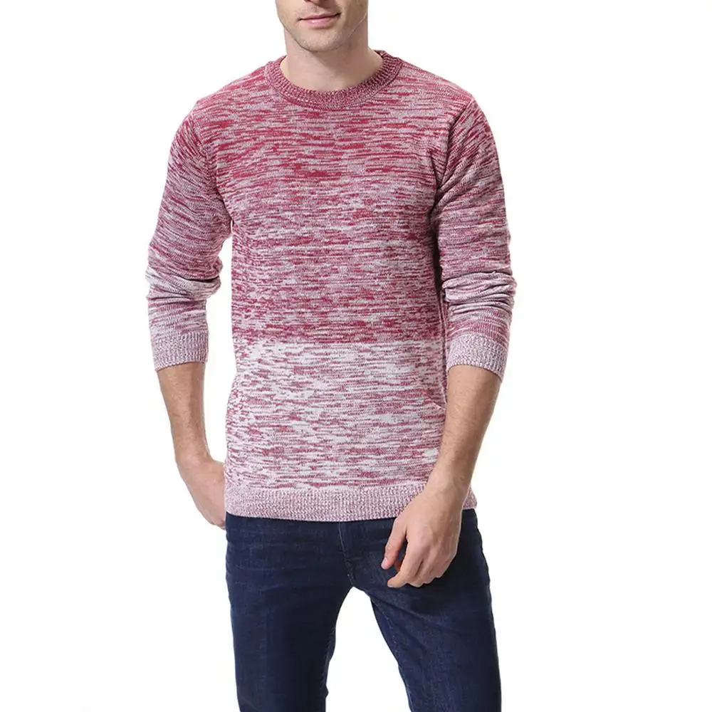 Толстые свитера мужские Облегающие джемперы вязаный теплый зимний повседневный