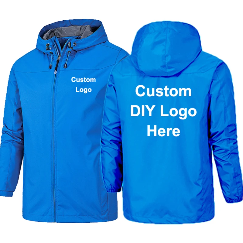 Мужская куртка с логотипом на заказ ветрозащитная водонепроницаемая молнии