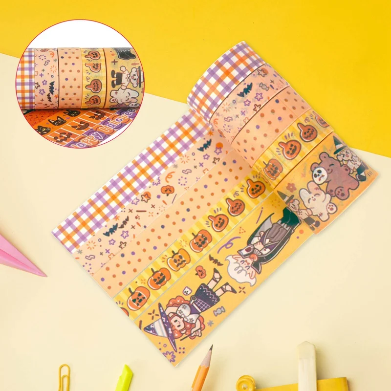 

11PCS Decorative Christmas And Halloween Washi Tape Set DIY Scrapbooking Planner Adhesive Masking Tape Stationery