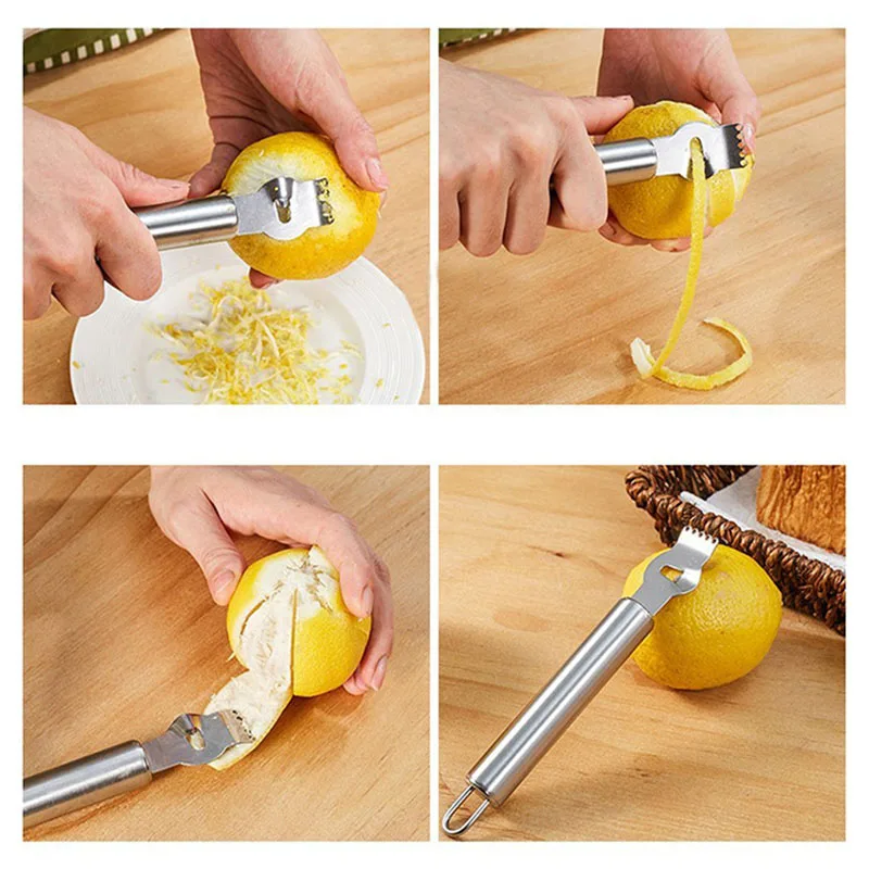 1 шт. Кухонные гаджеты нож для чистки лимонов из нержавеющей стали терка зерен