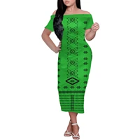 customized on demand polynesian tribal design women summer 2021 midnight club outfits slim party open shoulder sexy dresses