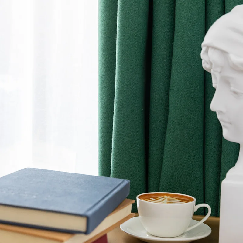 

Nepal Sanding Thick Herringbone Chinese Bedroom Curtains New Simple and Stylish Curtains for Living Room