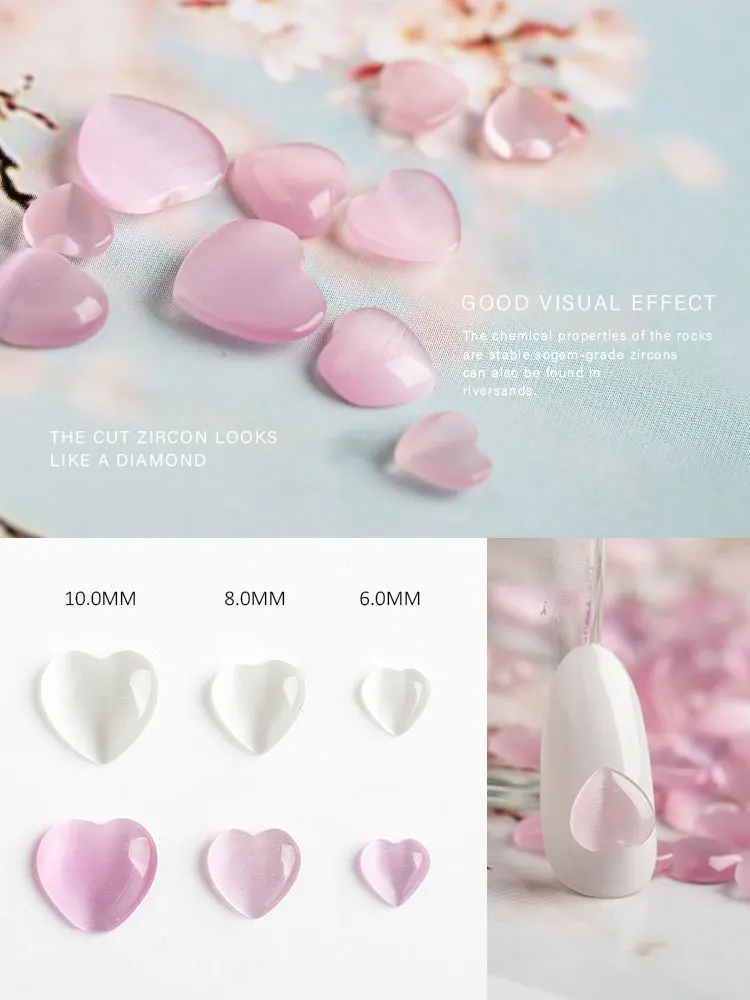 50 шт &quotкошачий глаз 6 м-10 мм Сердце Бусины Оптическое стекло сердце 3D в форме