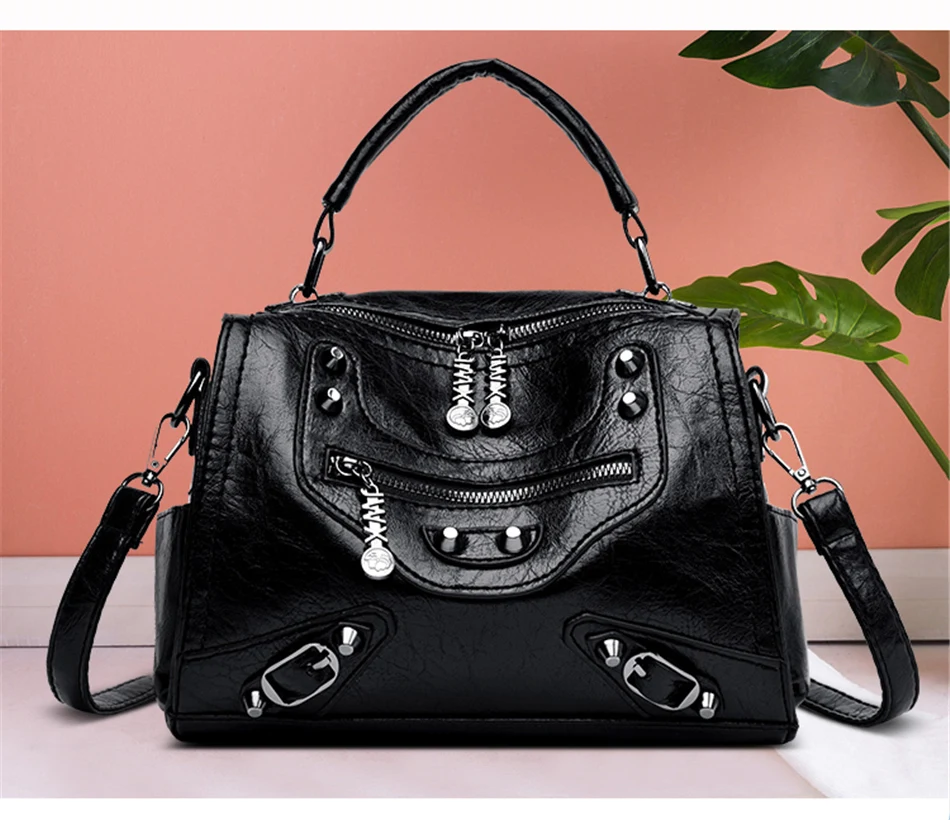 Mochila Feminina, рюкзак из мягкой кожи, женский рюкзак, высокое качество, рюкзак с заклепками, дамские сумки через плечо для женщин, Sac