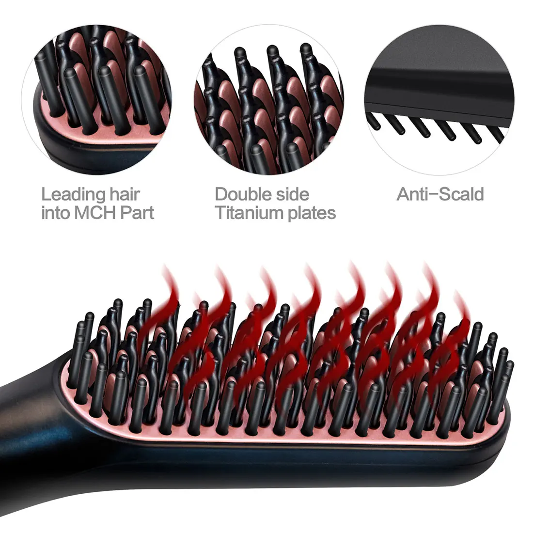 

Multifunctional Hair Straightener brush Anti-scald Styling Beard Comb Hair Straightener Styling Tools For Men Quick Heating Comb